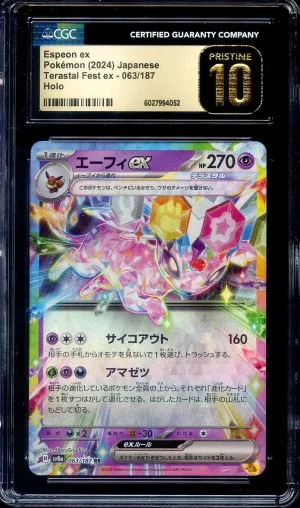 Espeon EX 63/187 Terastal Fest ex Holo JAP Graded CGC10 Pristine