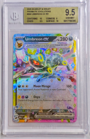 Umbreon EX 93/187 Prismatic Evolutions Holo ENG Graded Beckett 9.5 Gem Mint